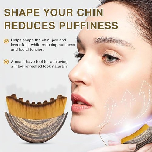 JBSZTH 2-Pack Lymphatic Contour Face Brush, Lymphatic Drainage & Contour Face Massage Brush Set for Gua Sha, Puffiness Reduction, Glowing Skin, Gentle Daily Facial and Body Massage Tool