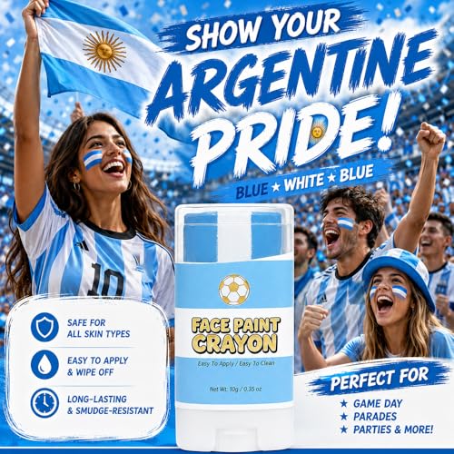 Argentina Flag Face Paint Stick - Blue & White Body Paint - Variation: Argentina
