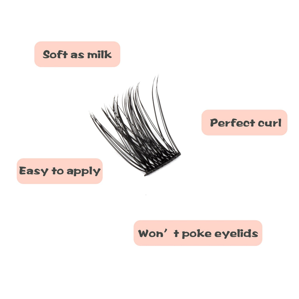 YOONOYA Lash Clusters 144 PCS 10 mm Volume Lashes Eyelash Clusters D Curl Cluster Eyelash Extensions Natural Wispy Cluster Lashes Reusable Individual Thick Lash Extension (QD-10mm)
