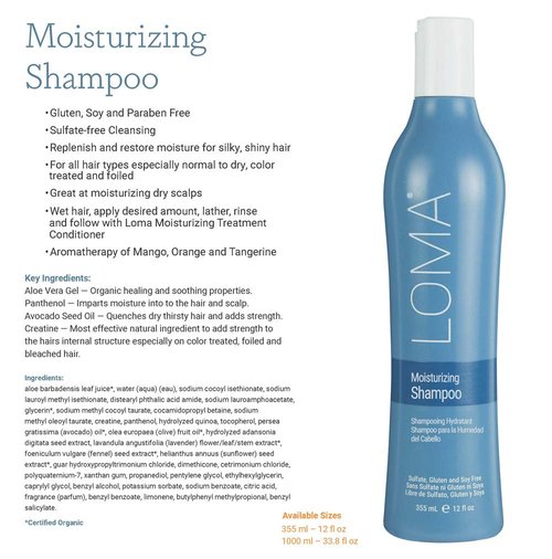 LOMA Moisturizing Shampoo & Treatment Duo - Hydrating Formula | 33 Ounce (Liter)