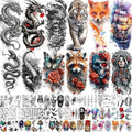 Waterproof Temporary Tattoos for Adults 70 Sheets - Dragon Tiger Variation
