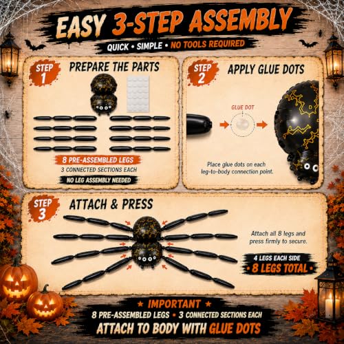 Giant Halloween Spider Balloon 10.2FT Outdoor Yard Decorations - Spooky Party Decor