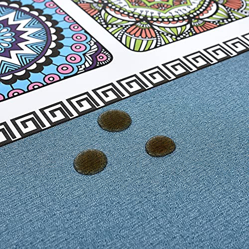 C-Blue Vinyl Rectangular Tablecloth 55x86 Inches Waterproof Outdoor PVC
