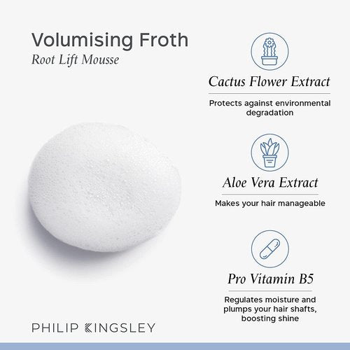 PHILIP KINGSLEY | Volumizing Froth Styling Mousse | Root Lifting Moose | Long-Lasting Volume and Lift with Medium Hold | 11.69oz