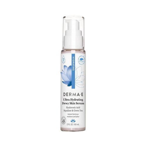 Derma E Ultra Hydrating Dewy Skin Serum - Moisturizing Anti-Aging Treatment with Squalane & Hyaluronic Acid, 2 FL Oz