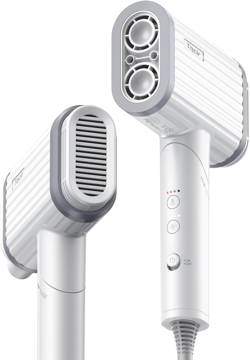 Tqcir Hair Dryer - 220,000 RPM High-Speed Blow Dryer with 500 Million Ionic Technology | Low-Noise, 4 Temps & 4 Speeds