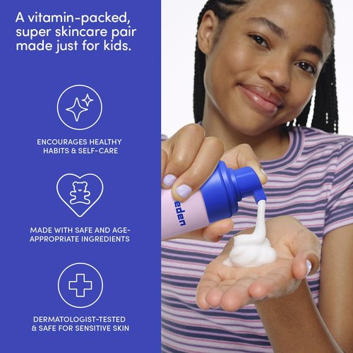 Evereden Kids Routine Bundle - Nourishing Detangling Shampoo & Conditioner | Multi-Vitamin Face Wash & Cream for Ages 3+