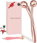 ORCLEENA 3D Face Roller Metal Facial Massager Face Sculpting Gua Sha Massage Tool for Eye Skin Care Reducing Puffiness Anti-Wrinkle for Women Girl Gift Set(Rose Gold)