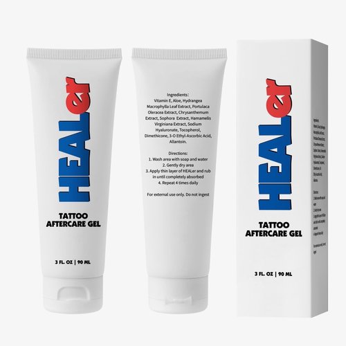 HEALer Tattoo Aftercare Gel - Aloe & Vitamin E Tattoo Moisturizer for New Tattoos, Fast-Absorbing, Non-Greasy Care for All Tattoos & Piercings, Gentle on Sensitive Skin, Travel Size, 3oz