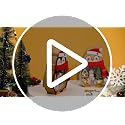 Penguin Christmas Ornament with Wooden Snowman Scene - Black Variation