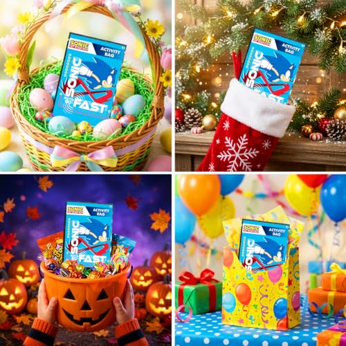 Sonic the Hedgehog Party Favors Bundle - 8 Mini Activity Packs for Kids