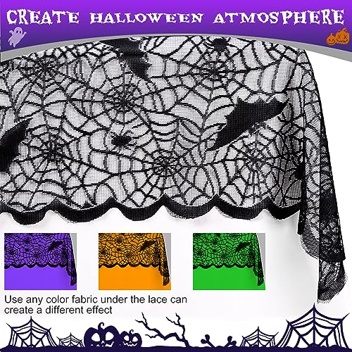 OurWarm 2-Piece Halloween Tablecloth Set - 60 x 84 Inches, Black & Purple