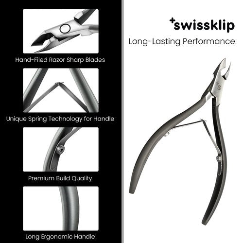 Swissker by Swissklip Cuticle Trimmer, Cuticle Remover, White Elephant gifts, Cuticle Nippers, Cutter, Nail Nipper used along with Cuticle Pusher Tool, Nail Cuticle Trimmer