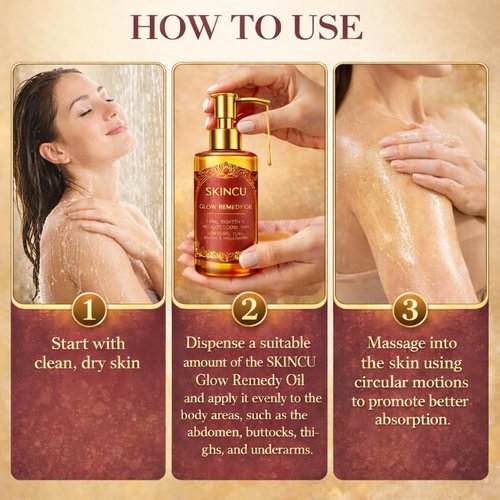 SKINCU Glow Remedy Oil - Nourishing Body Oil for Firm Skin | 100ml (3.38 fl oz)