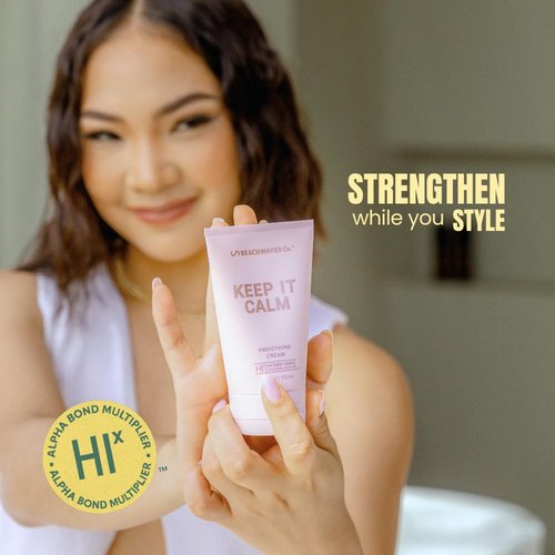 Beachwaver Co. Keep It Calm Smoothing Cream - Anti-Frizz Styling Cream 3.8 Oz | Vegan Bond Multiplier, Polynesian Pink Sugar (Pack of 2)