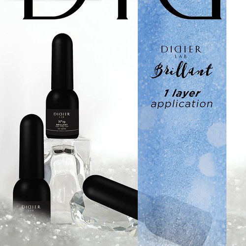 DIDIER LAB – Gel Polish Brillant No 19 – Professional Manicure Pedicure Nail Gel Polish with Sparkling Platinum Hue –Light Reflective Shimmer - Rich Pigment for Complete Nail Coverage – UV LED Lamps