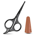 Lobodt 4.7-inch small nose hair scissors (black), round-headed scissors, for trimming facial hair, beards, ear hair, eyebrows, bathroom, Moustache Trimming，personal care and beauty