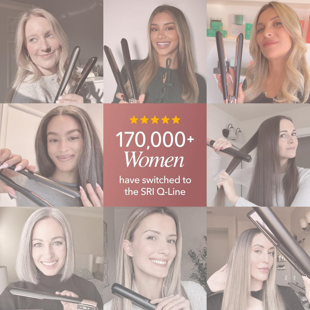 SRILabs Flat Iron Hair Straightener - GraphFlow Technology, Infrared Light Therapy, 12 Heat Settings | All Hair Types