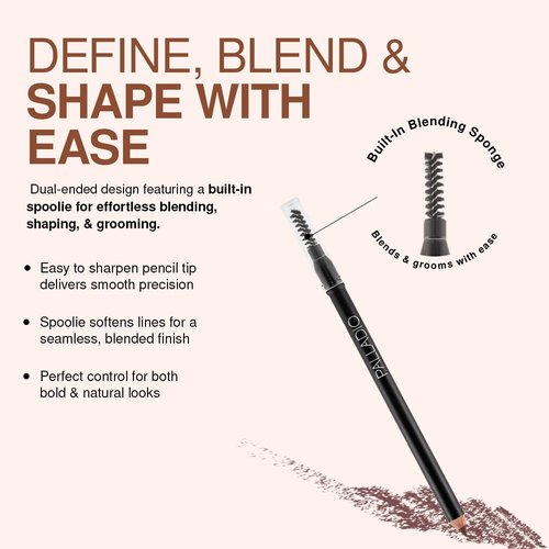 Palladio Brow Pencil & Brush - Perfectly Defined Eyebrows in Taupe Color