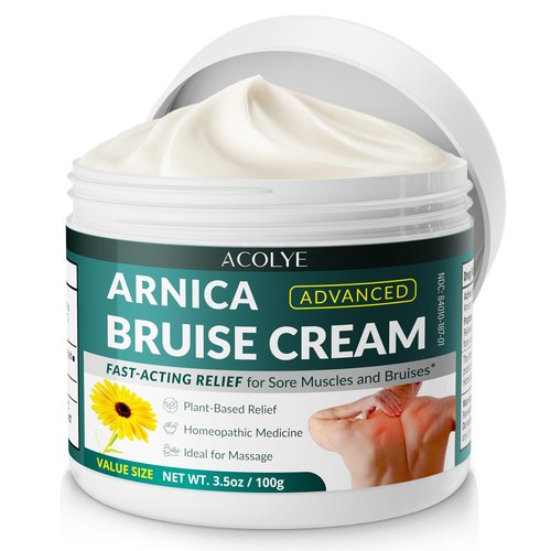 Acolye Arnica Cream for Bruising and Swelling: Extra Strength Arnica Bruise Cream with Vitamins K C E for Seniors Aged 55 and Above - Fast Healing Formula Ideal for Thin Skin 3.5 oz