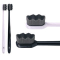 Wimolek Extra Soft Toothbrush - Micro Nano Design with 20,000 Bamboo Charcoal Bristles | 2 Pack - Black Wave