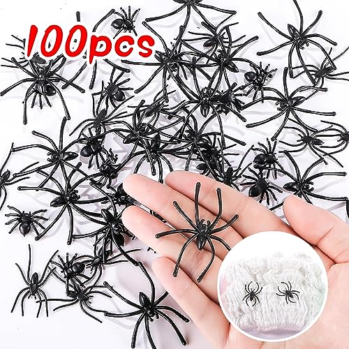 Halloween Spider Web Decoration with 100 Fake Spiders - 1200 Sqft Stretchable Indoor & Outdoor Cobwebs