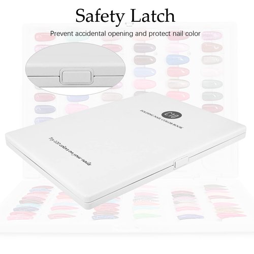 Nail Color Display Book Nail Swatch, C10 Plastic Nail Sample Display Book Nail Gel Color Card Book with Transparent Replacement Nails, No Need Pasting, No Need Glue (C10)