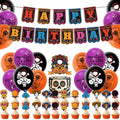 Day of the Dead Party Decorations Set with Banner Balloons Cake Toppers