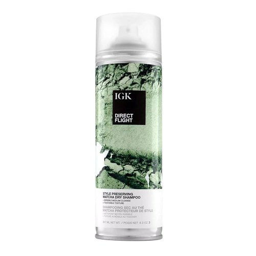 IGK DIRECT FLIGHT Matcha Dry Shampoo - Lightly Cleanses & Refreshes Hair | No White Residue | 6.3 Oz