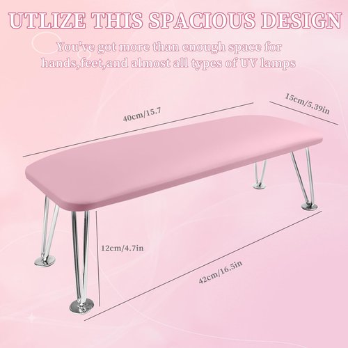 BOMOQING Arm Rest for Nails, Microfiber Leather Nail Arm Rest for Acrylic Nails, Nail Arm Rest Table with Pillow Cushion Hand Holder for Manicure, Hand Rest for Nails Tech, Home Use or Salon(Purple)