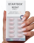 BTArtbox Press On Nails - Almond Power Calm, 4-Week Wear, Nude Pink, Extra Short | 32 Nails, Easy Application Kit