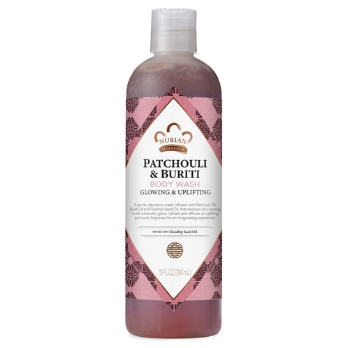 Nubian Heritage Body Wash - Patchouli & Buriti | Toning & Uplifting Soap with Aloe Vera, 13 Oz