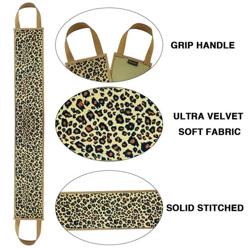 4 Pack Self Tanning Mitt Applicator Kit, with Self Tanner Mitt, Self Tan Back Applicator, Exfoliating Glove, Flat Top Face Tanner Brush, Tan mit for Self Sunless Tanner (leopard)