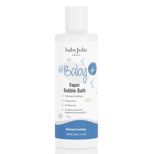 Baby Jolie Vapor Bubble Bath - Aromatherapy for Stuffy Nose & Cough Relief | 7.5 oz with Eucalyptus & Peppermint Extract