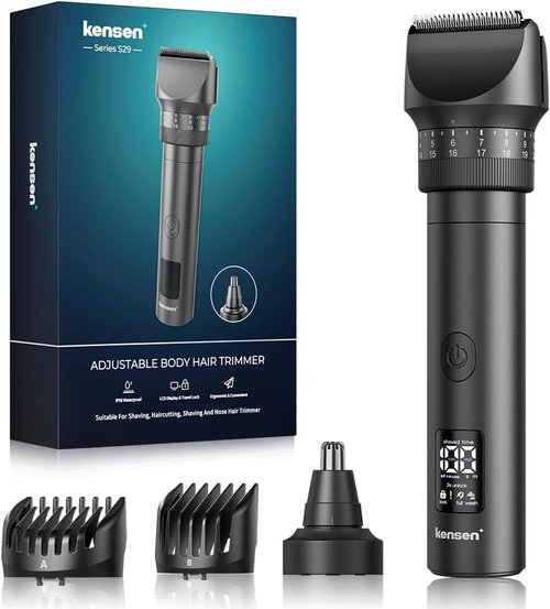 Skiennix Beard Trimmer for Men - 42 Adjustable Length Settings | Waterproof Hair Clippers with LED Display