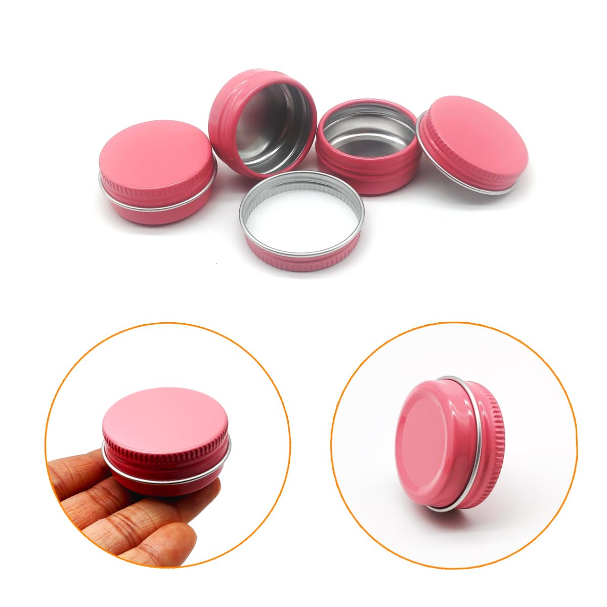 Wopanxye 10ml Aluminum Tin Jar, Refillable Makeup Containers 10g Aluminum Screw up Lid Small Round Container Bottle for Cosmetics, Lip Balm, Cream, Toner, Eyeshadow, Candle, Tea, Beads, 24 Pack Tins