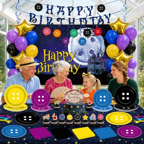 Horror Birthday Party Decorations Set with Plates Balloons Banner and More