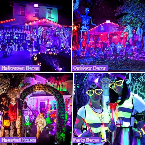 500W Black Light IP66 Flood Light with 10ft Cable - Halloween & Large Space