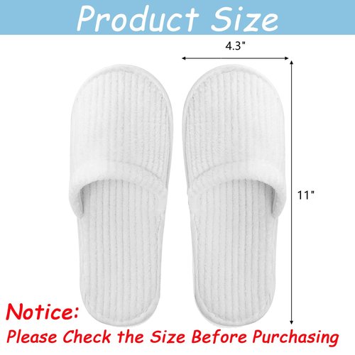 Frcctre 20 Pairs White Disposable Slippers, Closed Toe Soft Coral Fleece SPA Slippers for Women and Men, Comfortable Non-Slip Disposable Slipper for Travel Guests Hotel Home Salon