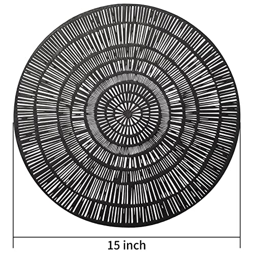 Vinyl Placemats Set of 6 - 15 Inch Metallic Heat-Resistant Table Mats for Dining