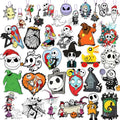 Halloween Christmas Wooden Ornaments Set - 36 Spooky Holiday Tree Decorations