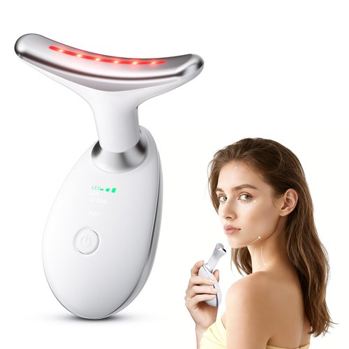 Neck and Face Care Device for Home Daily Use, Skin Care Tool, Wrink-le Improve, Firm, Tightening and Smooth Cream White