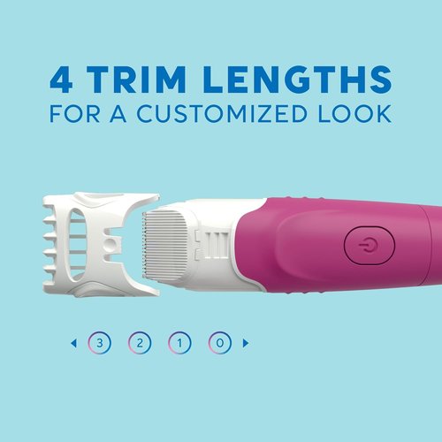 Schick Hydro Silk TrimStyle Razor - 2-in-1 Bikini Trimmer for Women | Waterproof Handle & 3 Refills Included