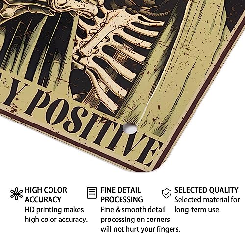 Stay Positive Metal Sign Wall Art - 12×8 Inches Aluminum Retro Decor