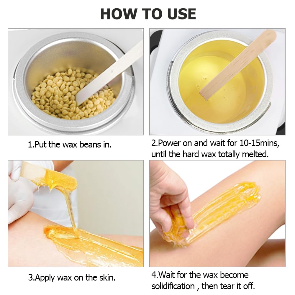 Wax Warmer Kit For Hair Removal, Professional Waxing Kit with 50pcs Waxing Sticks Single Wax Warmer Electric Heater For Women & Men, Facial Skin Body SPA Salon Equipment