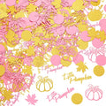Fall Thanksgiving Pink and Gold Pumpkin Confetti Set - 400 Pieces