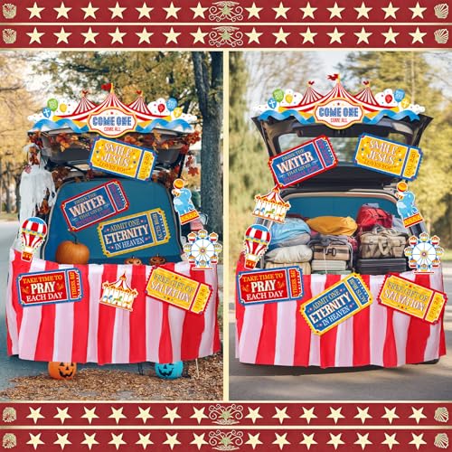 Religious Trunk or Treat Car Decorations Set - Carnival Faith Theme, 13 Pieces