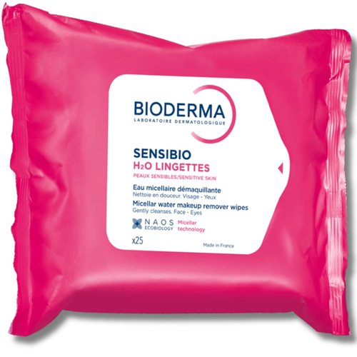 Bioderma - Sensibio H2O Cleansing Wipes - Makeup Remover & Skin Soothing - 25 Count