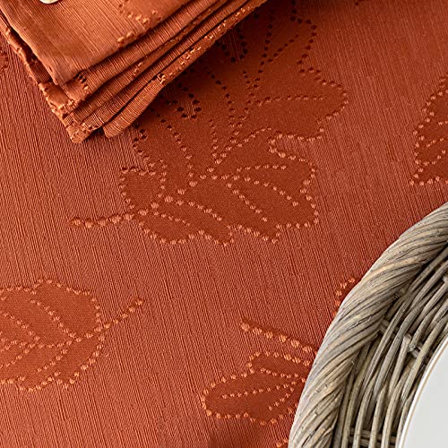 Harvest Legacy Damask Square Tablecloth 52x52 Rust - Elegant Fall Dining Decor