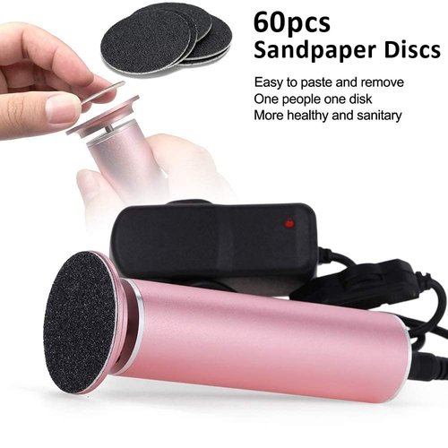 Electric Foot File Callus Remover for Feet, Adjustable Speed Foot Sander Grinder Professional Pedicure Tools for Dead Skin Heel Calluses with Replaceable Sandpaper Discs (Upgraded FCR-1 Pink)